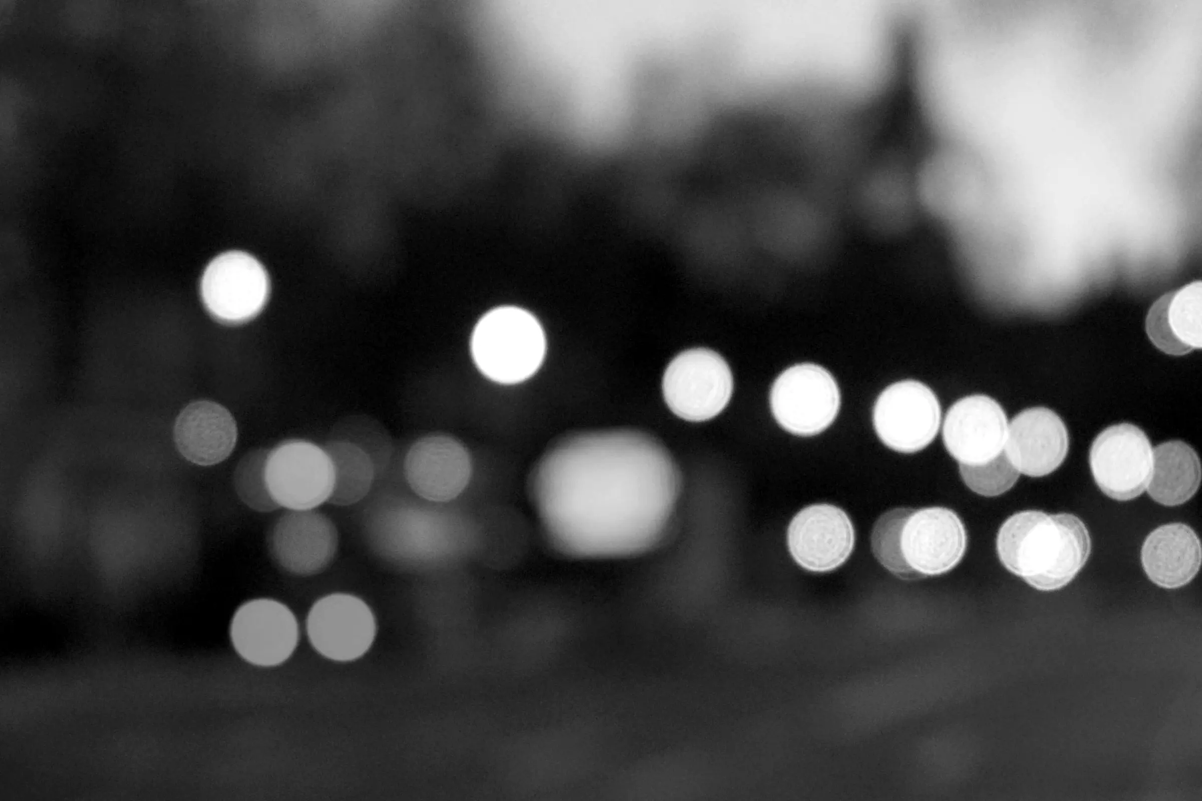 Out-of-focus city lights at night